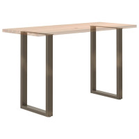 Produktbild för Barbordsben U-formade 2 st naturstål 60x(100-101) cm stål