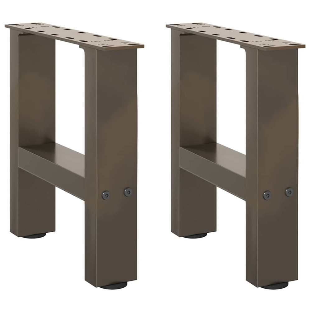 Produktbild för Soffbordsben naturstål 2 st 30x(30-31) cm stål