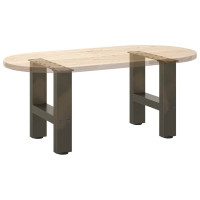 Produktbild för Soffbordsben naturstål 2 st 30x(30-31) cm stål