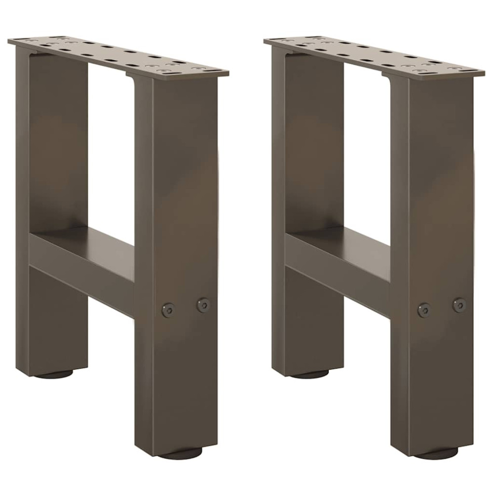 Produktbild för Soffbordsben naturstål 2 st 40x(30-31) cm stål