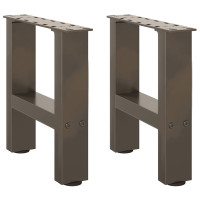 Produktbild för Soffbordsben naturstål 2 st 40x(30-31) cm stål