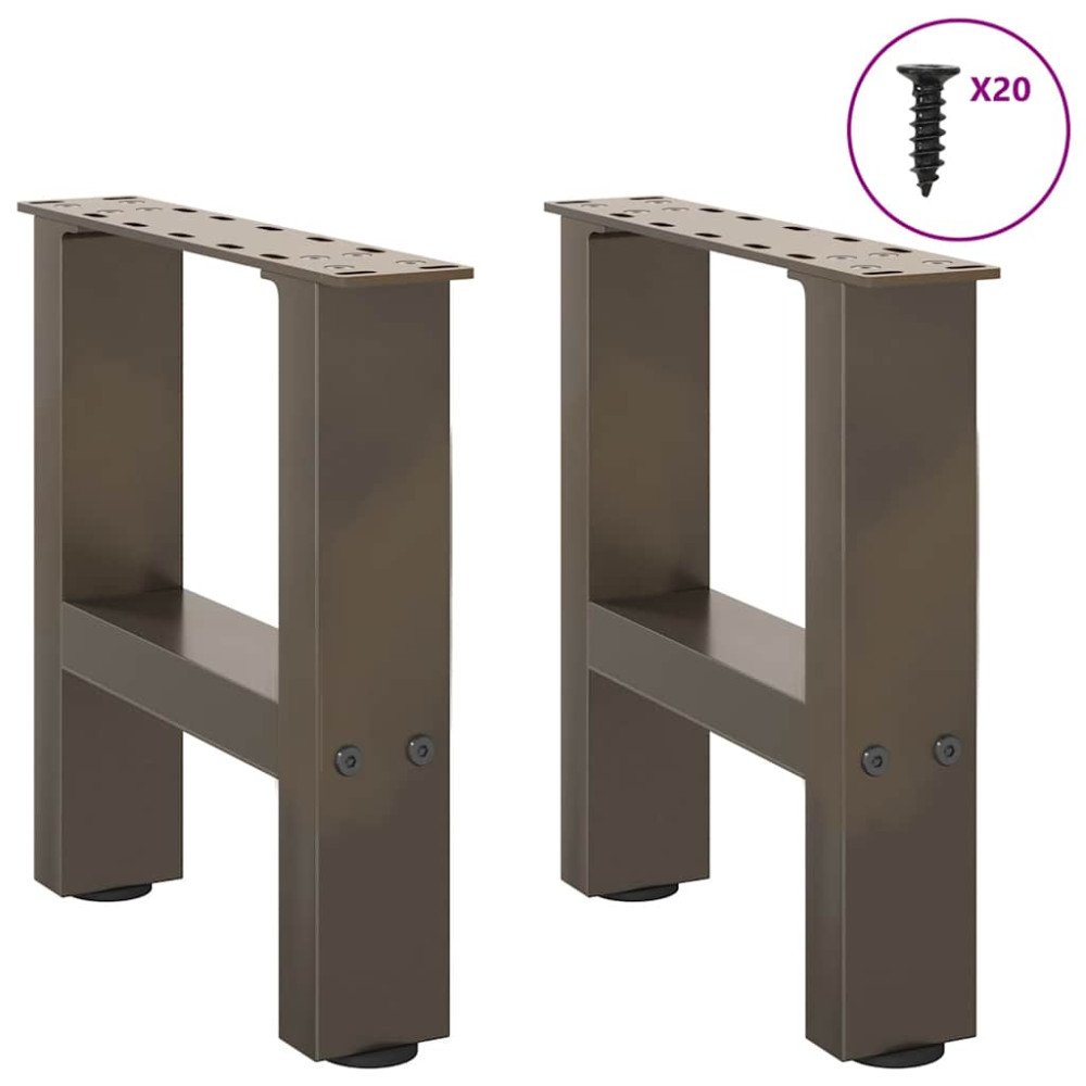 Produktbild för Soffbordsben naturstål 2 st 40x(30-31) cm stål