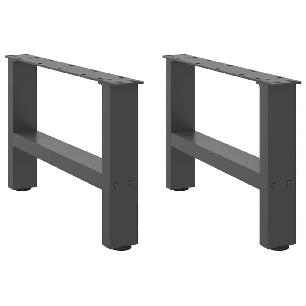 Produktbild för Soffbordsben antracit 2 st 50x(30-31) cm stål
