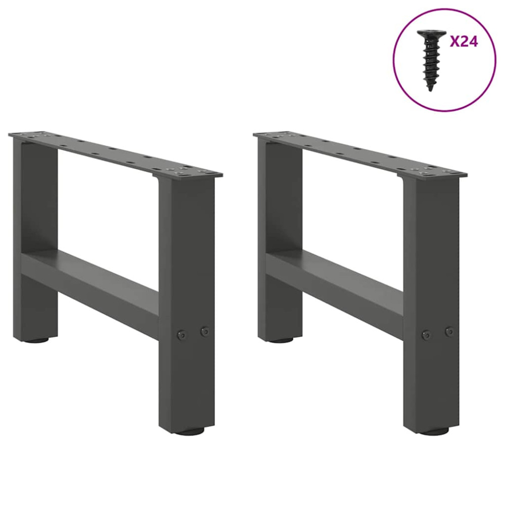 Produktbild för Soffbordsben antracit 2 st 50x(30-31) cm stål