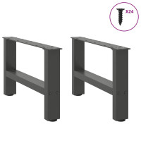 Produktbild för Soffbordsben antracit 2 st 50x(30-31) cm stål