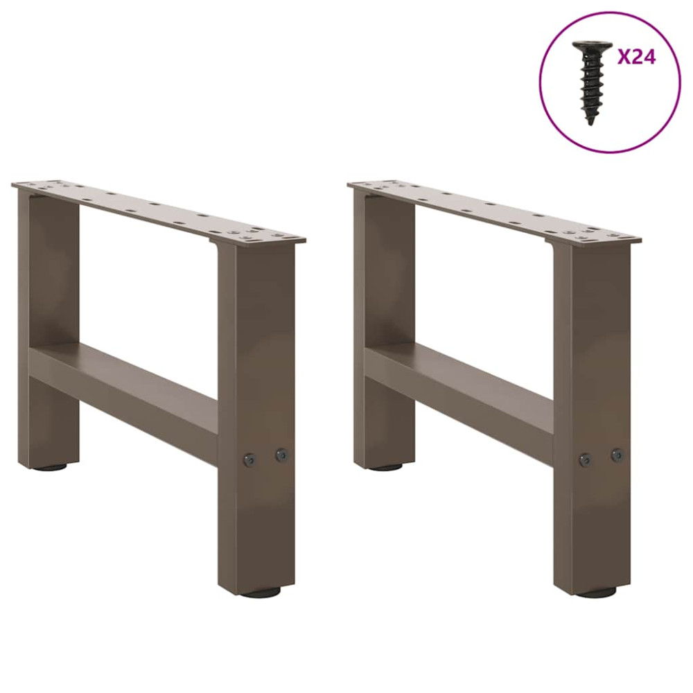 Produktbild för Soffbordsben naturstål 2 st 50x(30-31) cm stål
