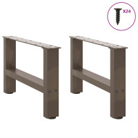 Produktbild för Soffbordsben naturstål 2 st 50x(30-31) cm stål