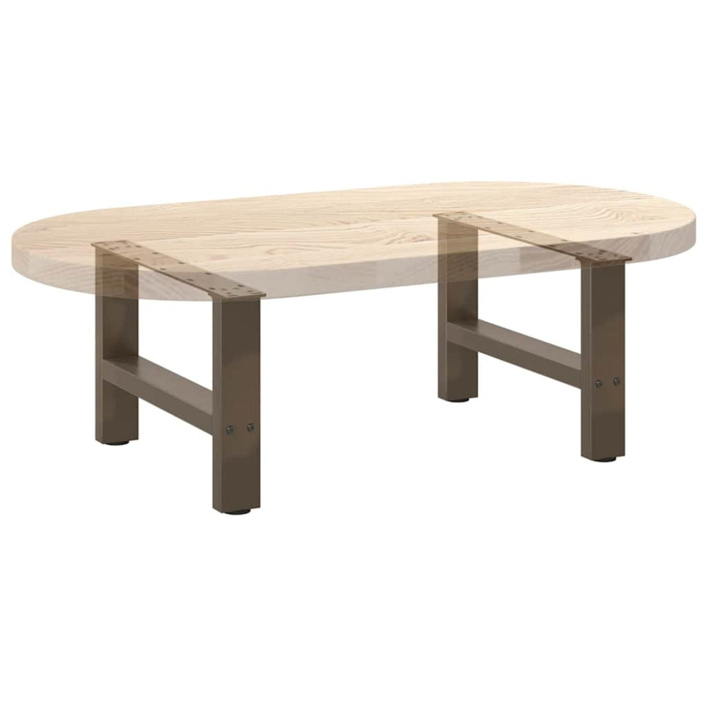 Produktbild för Soffbordsben naturstål 2 st 50x(30-31) cm stål