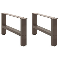 Produktbild för Soffbordsben naturstål 2 st 60x(30-31) cm stål
