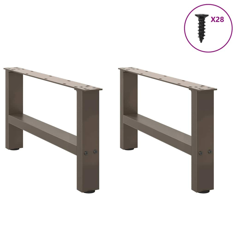 Produktbild för Soffbordsben naturstål 2 st 70x(30-31) cm stål