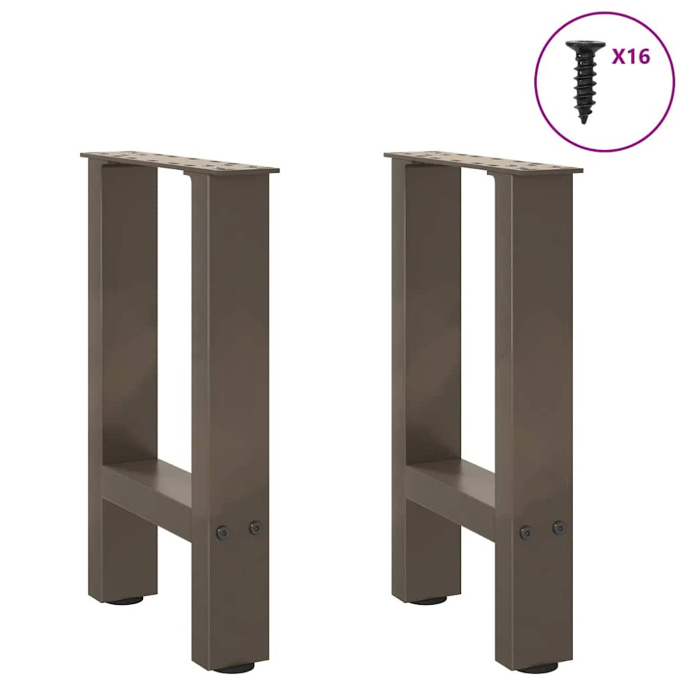 Produktbild för Soffbordsben naturstål 2 st 28x(42-43) cm stål