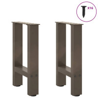 Produktbild för Soffbordsben naturstål 2 st 28x(42-43) cm stål