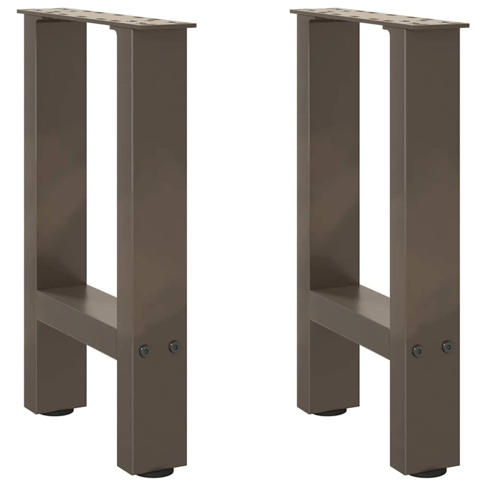 Produktbild för Soffbordsben naturstål 2 st 38x(42-43) cm stål