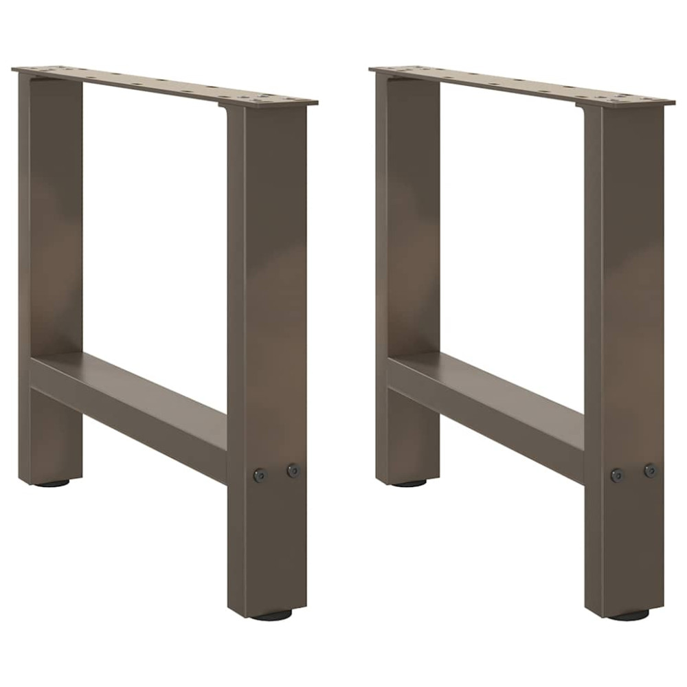 Produktbild för Soffbordsben naturstål 2 st 50x(42-43) cm stål