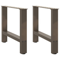 Produktbild för Soffbordsben naturstål 2 st 50x(42-43) cm stål