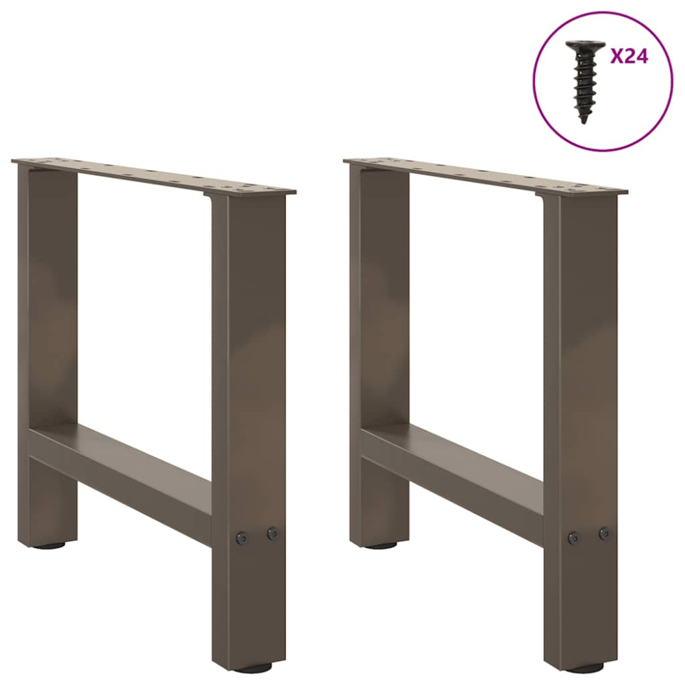 Produktbild för Soffbordsben naturstål 2 st 50x(42-43) cm stål