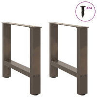 Produktbild för Soffbordsben naturstål 2 st 50x(42-43) cm stål