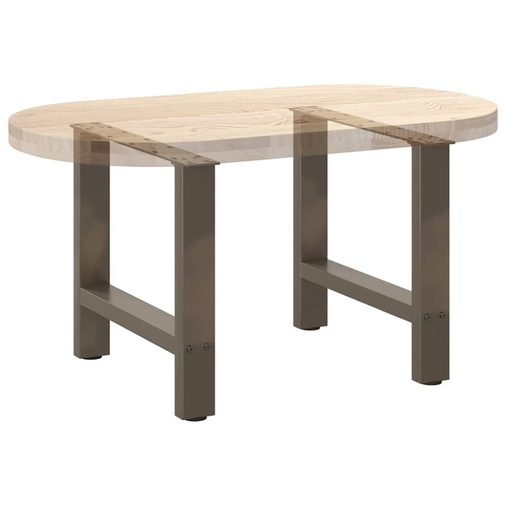 Produktbild för Soffbordsben naturstål 2 st 50x(42-43) cm stål