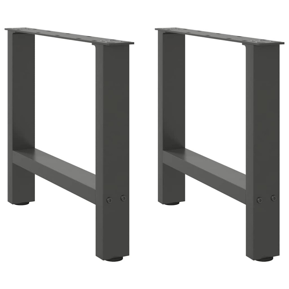 Produktbild för Soffbordsben antracit 2 st 60x(42-43) cm stål