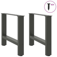Produktbild för Soffbordsben antracit 2 st 60x(42-43) cm stål