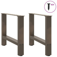 Produktbild för Soffbordsben naturstål 2 st 60x(42-43) cm stål