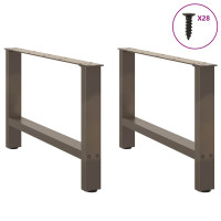 Produktbild för Soffbordsben naturstål 2 st 70x(42-43) cm stål