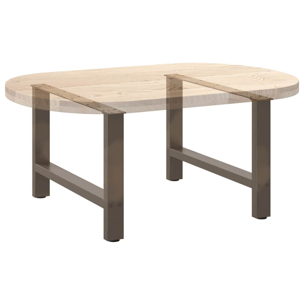 Produktbild för Soffbordsben naturstål 2 st 70x(42-43) cm stål