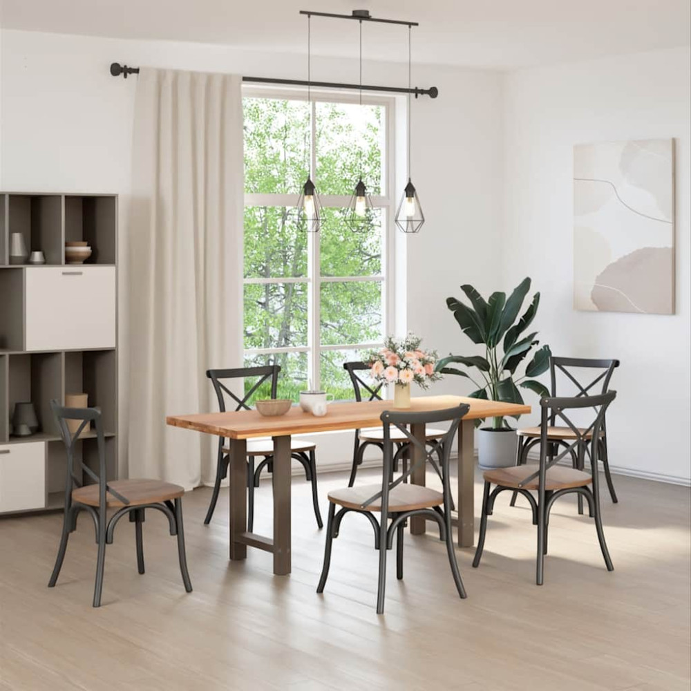 Produktbild för Matbordsben naturstål 2 st 50x(72-73) cm stål