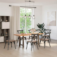 Produktbild för Matbordsben naturstål 2 st 50x(72-73) cm stål