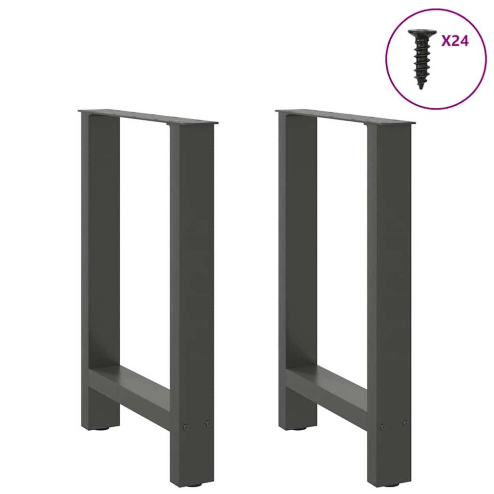 Produktbild för Matbordsben naturstål 2 st 50x(72-73) cm stål