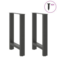 Produktbild för Matbordsben naturstål 2 st 50x(72-73) cm stål