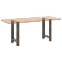 Produktbild för Matbordsben naturstål 2 st 50x(72-73) cm stål