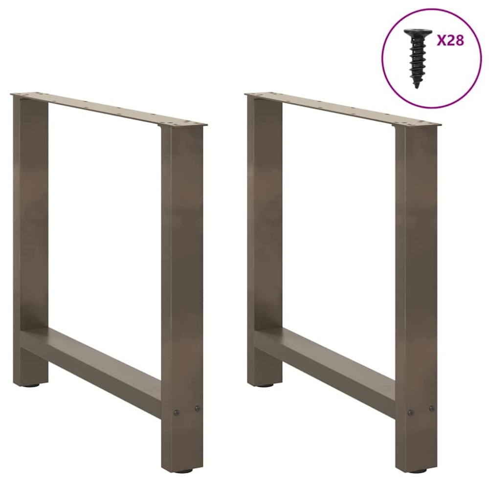 Produktbild för Matbordsben naturstål 2 st 70x(72-73) cm stål