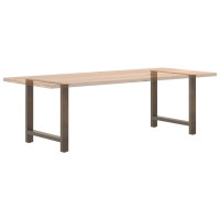 Produktbild för Matbordsben naturstål 2 st 70x(72-73) cm stål