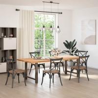 Produktbild för Matbordsben naturstål 2 st 80x(72-73) cm stål