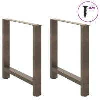 Produktbild för Matbordsben naturstål 2 st 80x(72-73) cm stål