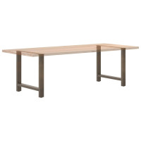 Produktbild för Matbordsben naturstål 2 st 80x(72-73) cm stål