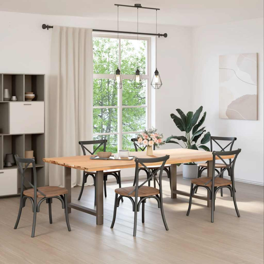 Produktbild för Matbordsben naturstål 2 st 90x(72-73) cm stål