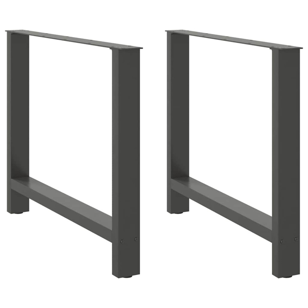 Produktbild för Matbordsben antracit 2 st 100x(72-73) cm stål