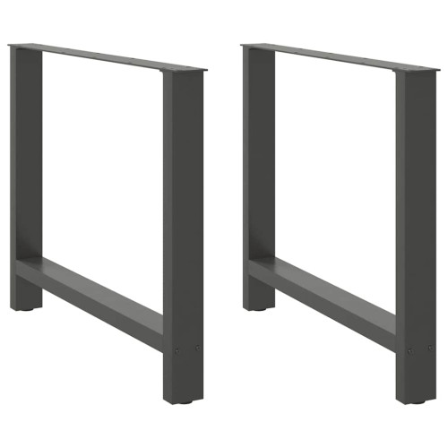 vidaXL Matbordsben antracit 2 st 100x(72-73) cm stål