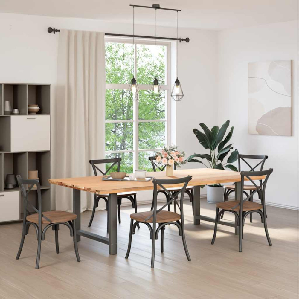 Produktbild för Matbordsben antracit 2 st 100x(72-73) cm stål