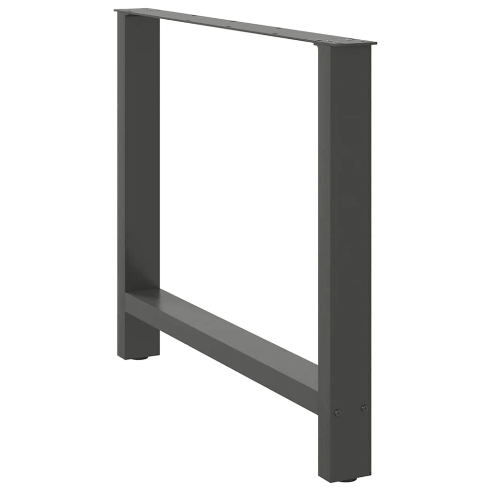 Produktbild för Matbordsben antracit 2 st 100x(72-73) cm stål