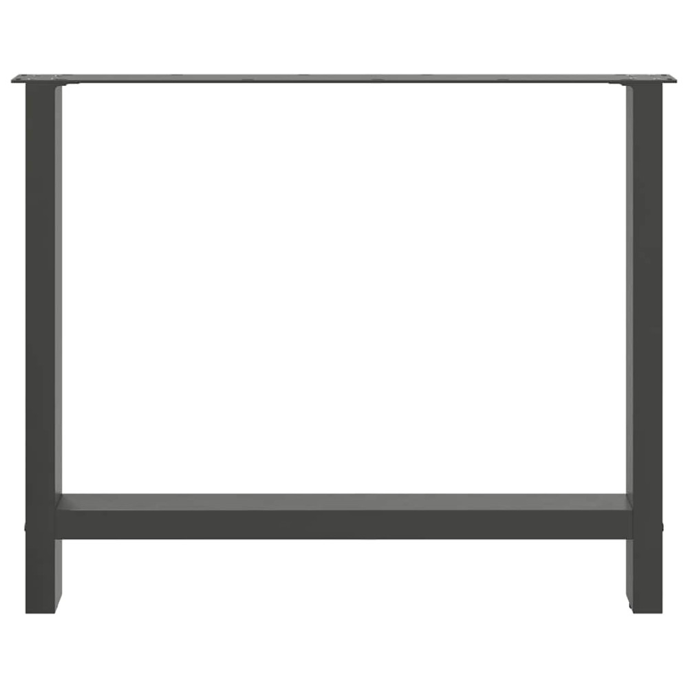 Produktbild för Matbordsben antracit 2 st 100x(72-73) cm stål
