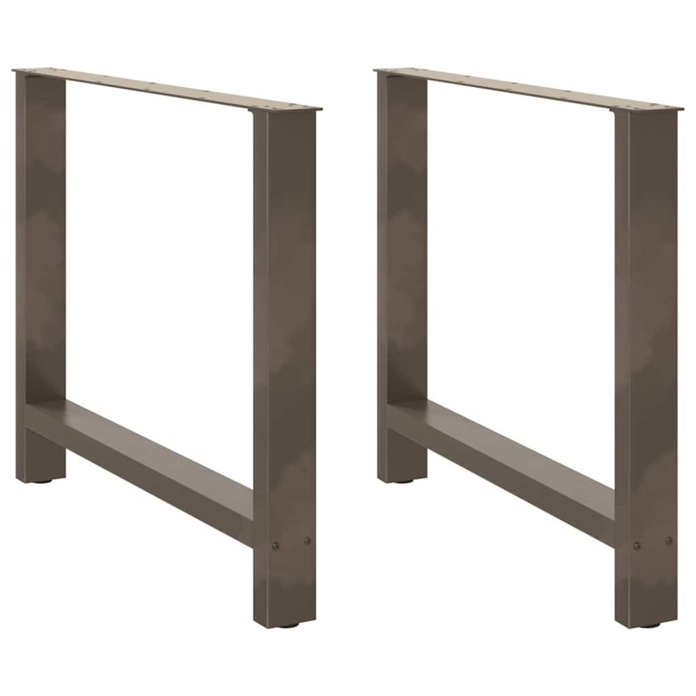 Produktbild för Matbordsben naturstål 2 st 100x(72-73) cm stål