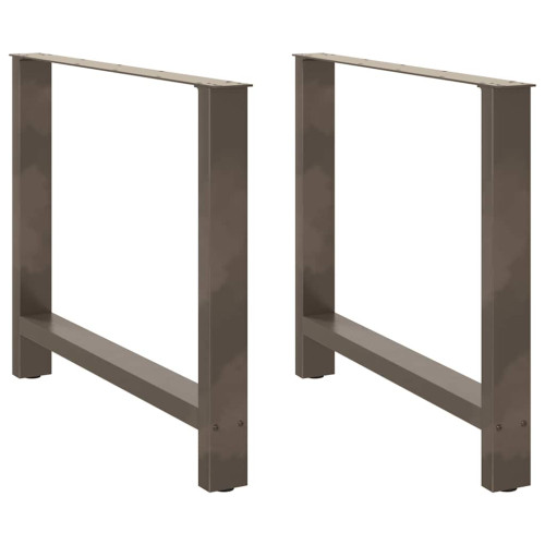 vidaXL Matbordsben naturstål 2 st 100x(72-73) cm stål
