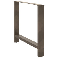 Produktbild för Matbordsben naturstål 2 st 100x(72-73) cm stål