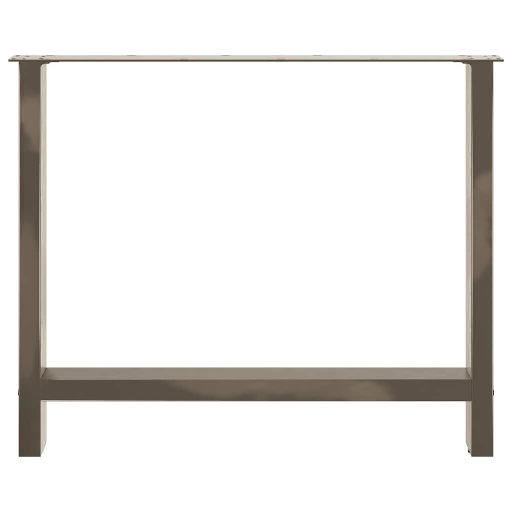 Produktbild för Matbordsben naturstål 2 st 100x(72-73) cm stål