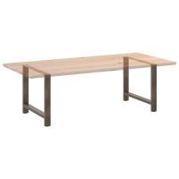 Produktbild för Matbordsben naturstål 2 st 100x(72-73) cm stål