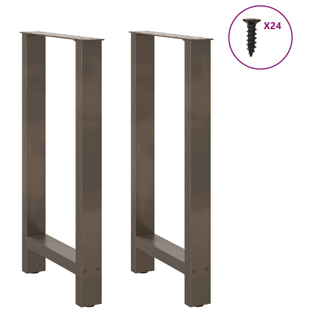 Produktbild för Barbordsben naturstål 2 st 50x(90-91) cm stål