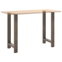 Produktbild för Barbordsben naturstål 2 st 50x(90-91) cm stål